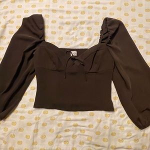 Aritzia wilfred novella blouse in “rich mocha brown”